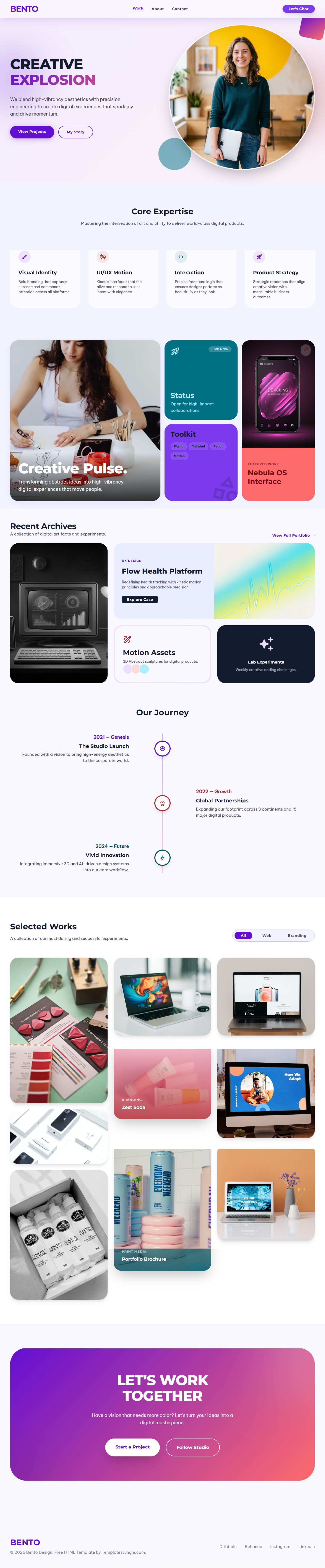 Bento - Free Tailwind Portfolio Template
