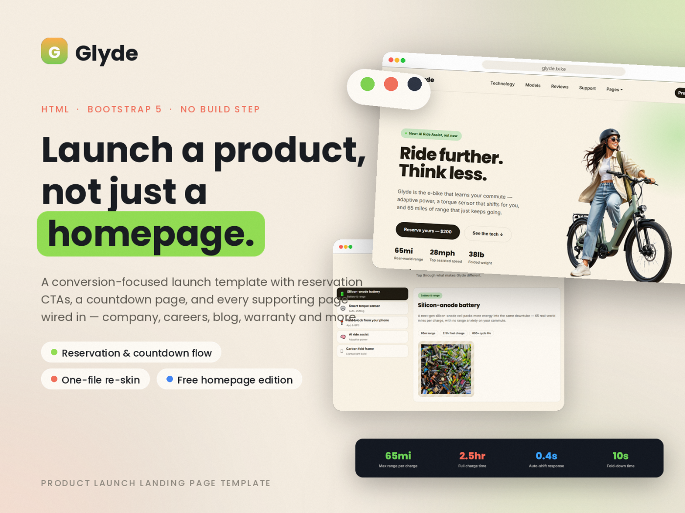 Glyde — Product Launch Landing Page Template