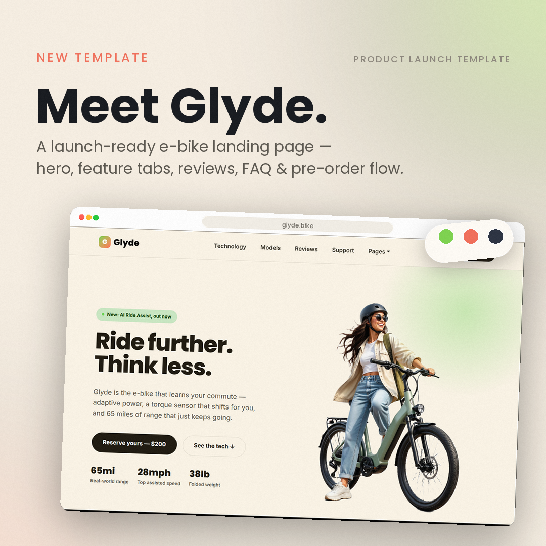 product launch landing page