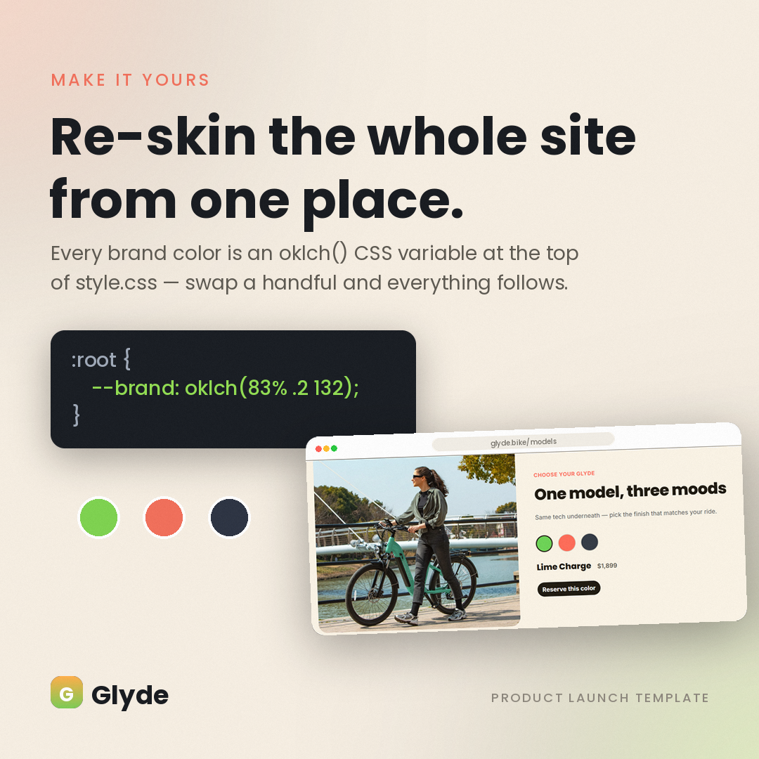 product launch landing page