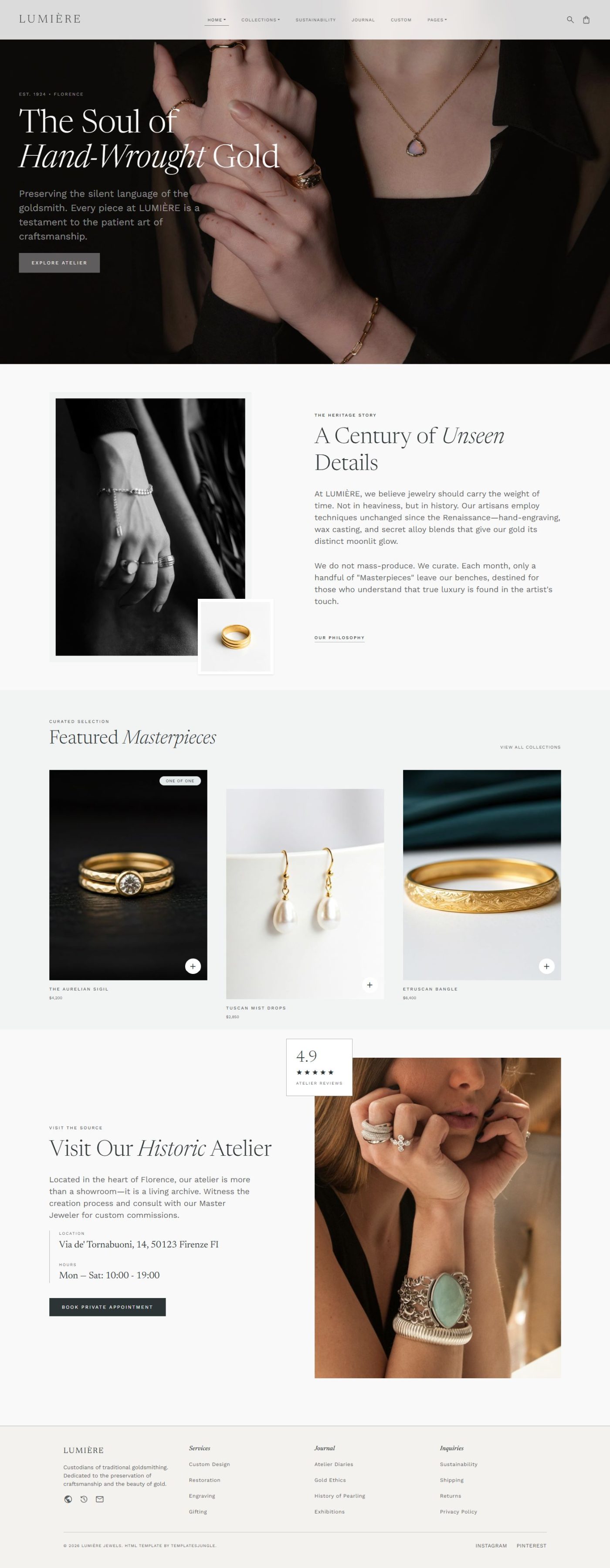 Jewelry & Fine Goldsmith Bootstrap 5 Template
