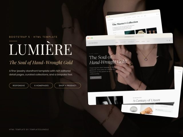 LUMIÈRE — Jewelry & Fine Goldsmith Bootstrap 5 Template