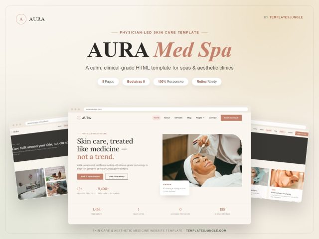 AURA — Free Med Spa & Skin Care HTML Template