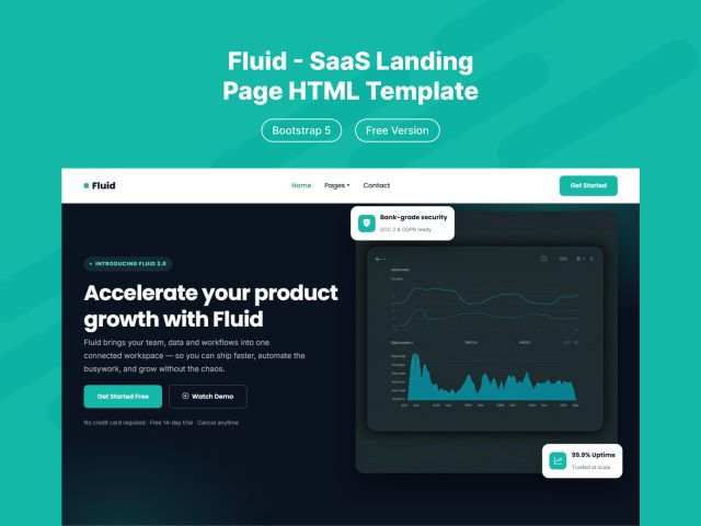 Fluid — SaaS Landing Page Template