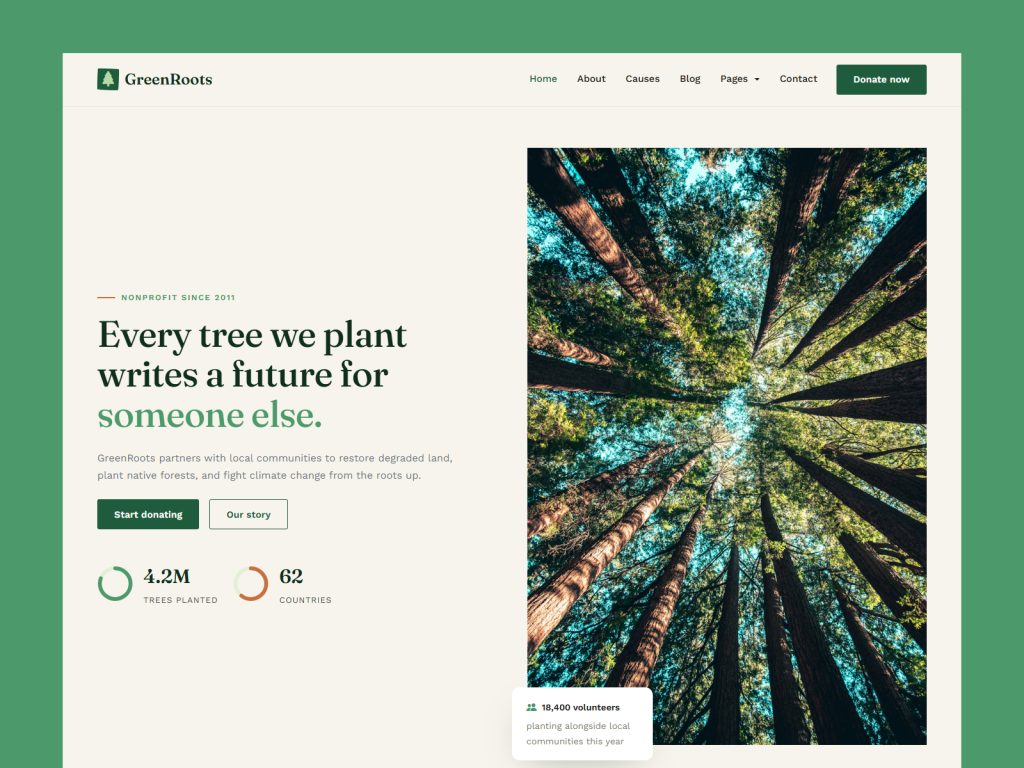 GreenRoots — Environmental Website Bootstrap 5 Template
