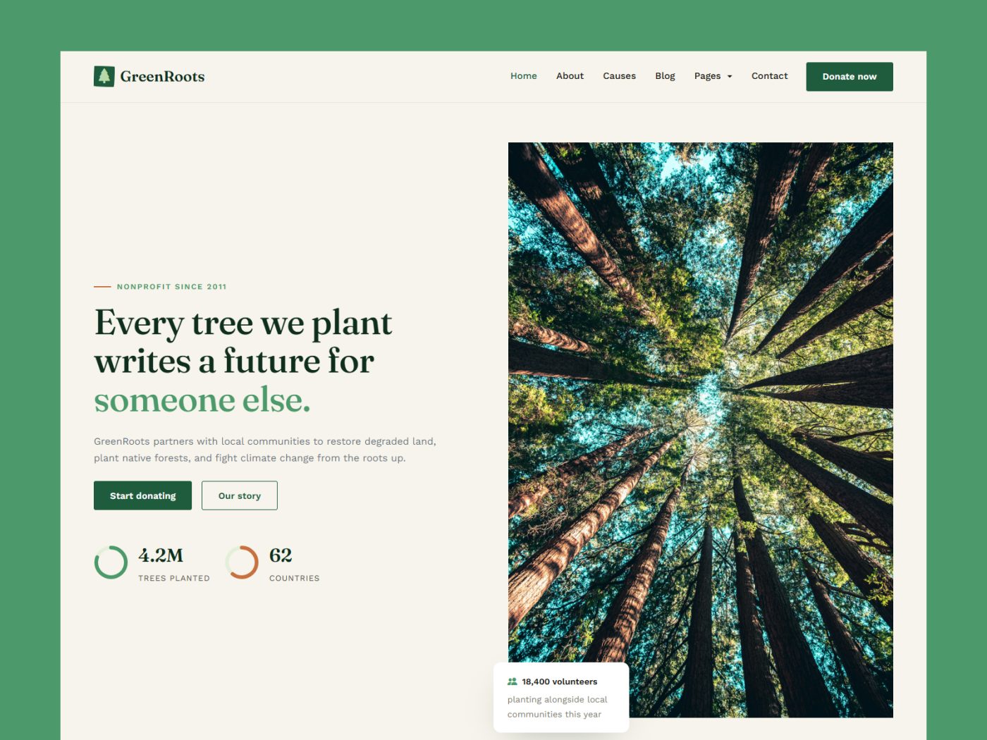 GreenRoots — Environmental Website Bootstrap 5 Template