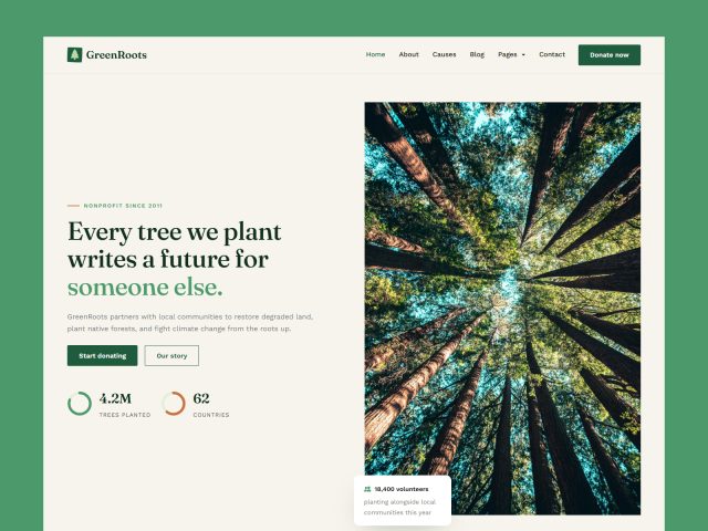 GreenRoots — Environmental Website Bootstrap 5 Template