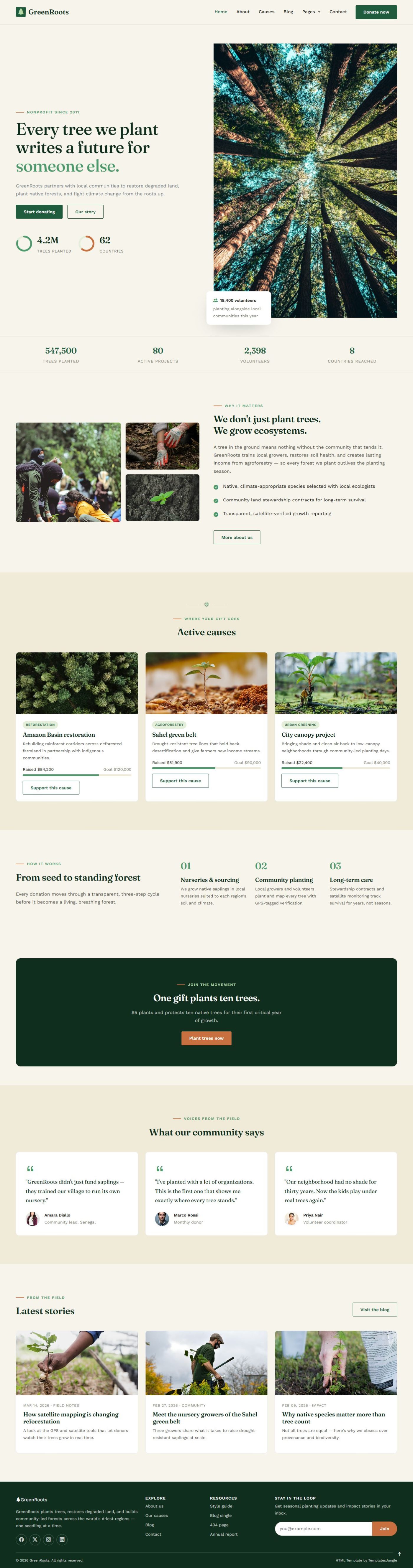 GreenRoots — Environmental Website Bootstrap 5 Template