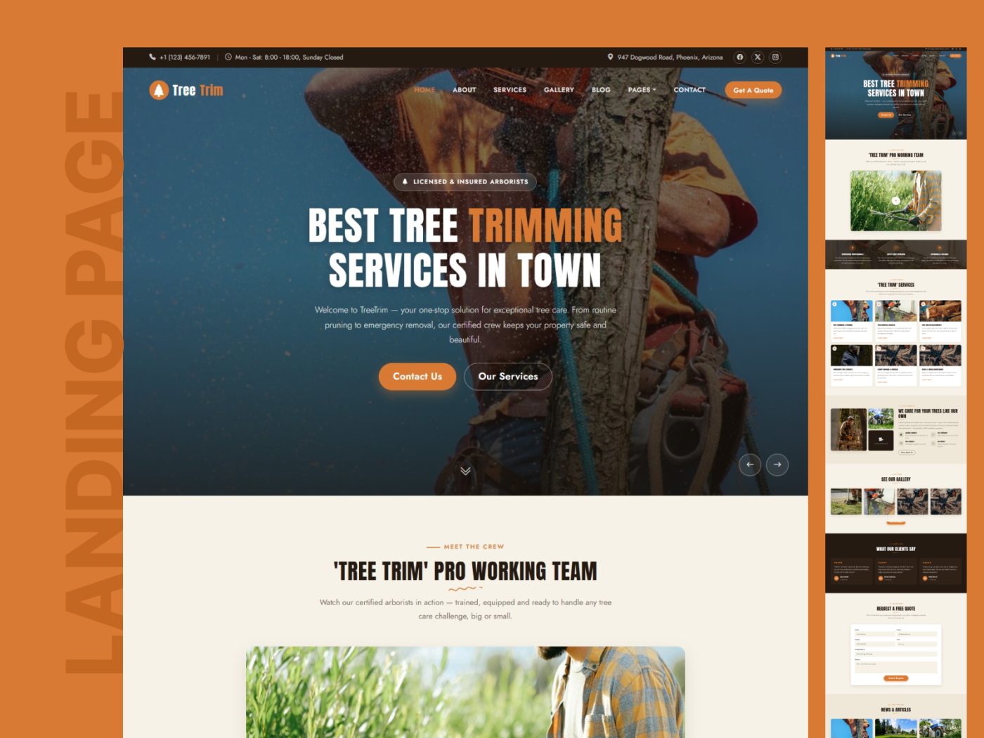 Tree Trimming Service Website Template