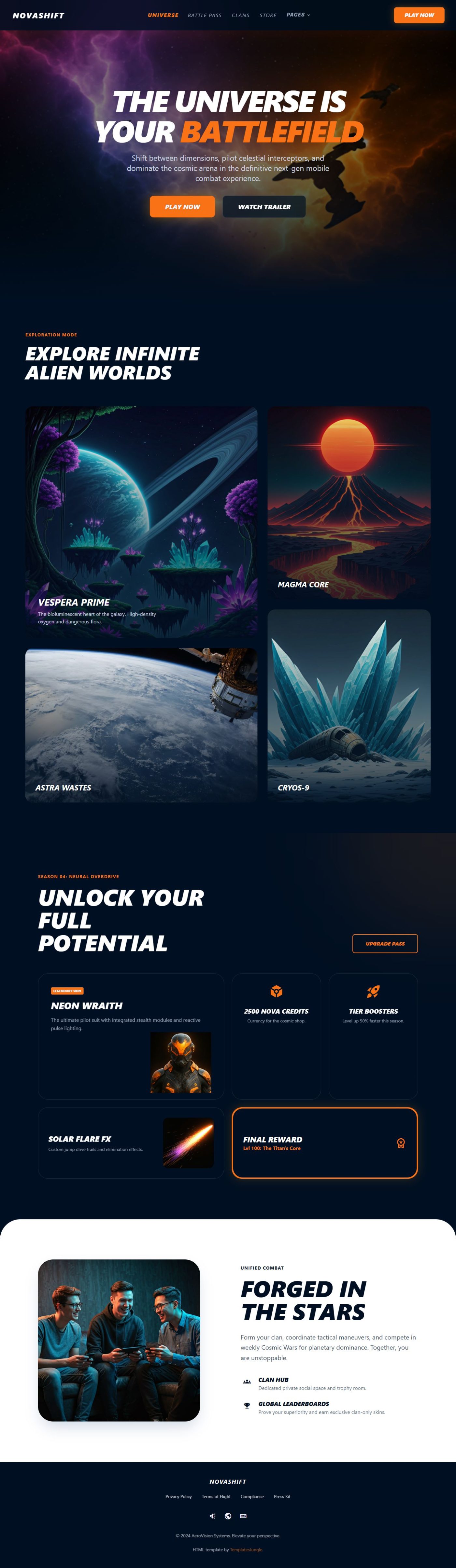 Futuristic Gaming & Esports Tailwind CSS Template