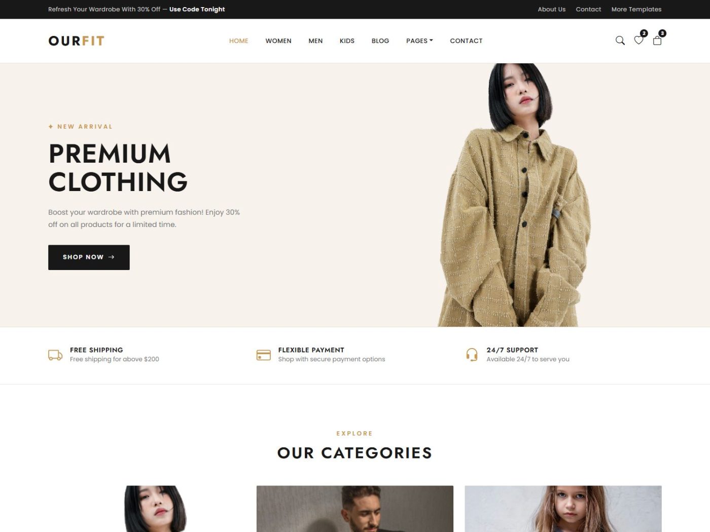 Ourfit — Clothing & Fashion Store Bootstrap 5 HTML Template