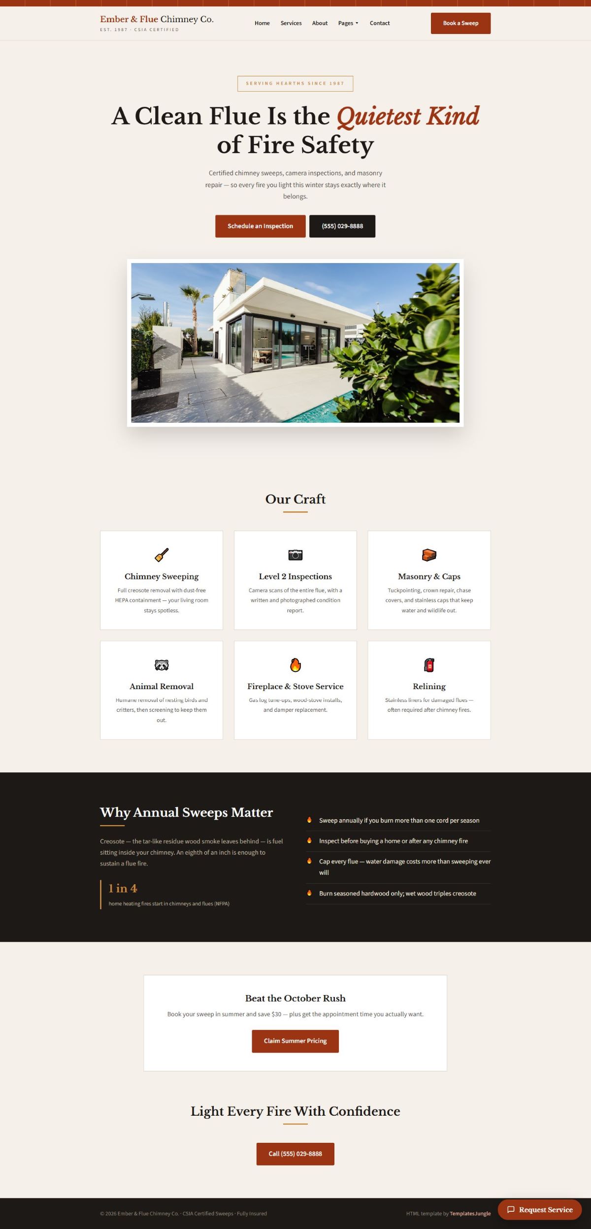 Ember | Chimney Cleaning Services HTML Template
