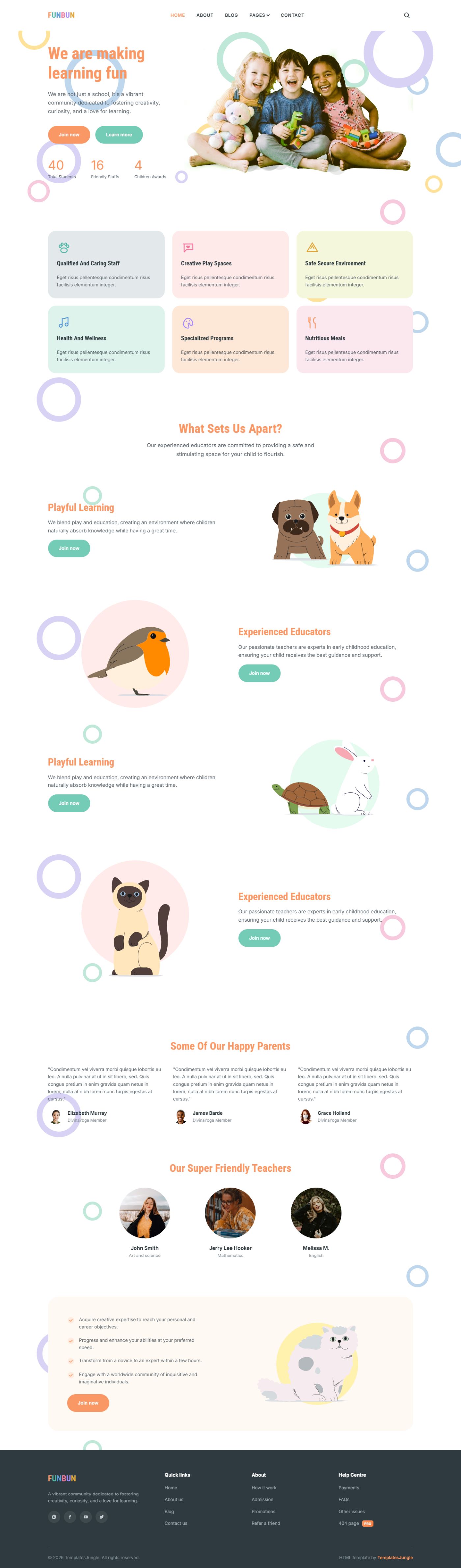 FunBun — Daycare Services Website Template