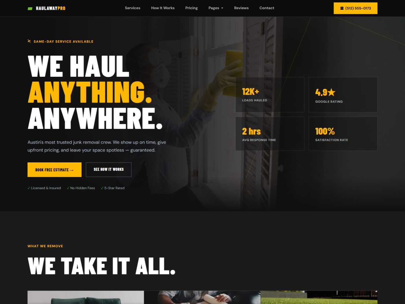 Junk Removal Services Bootstrap 5 Template | HaulAway