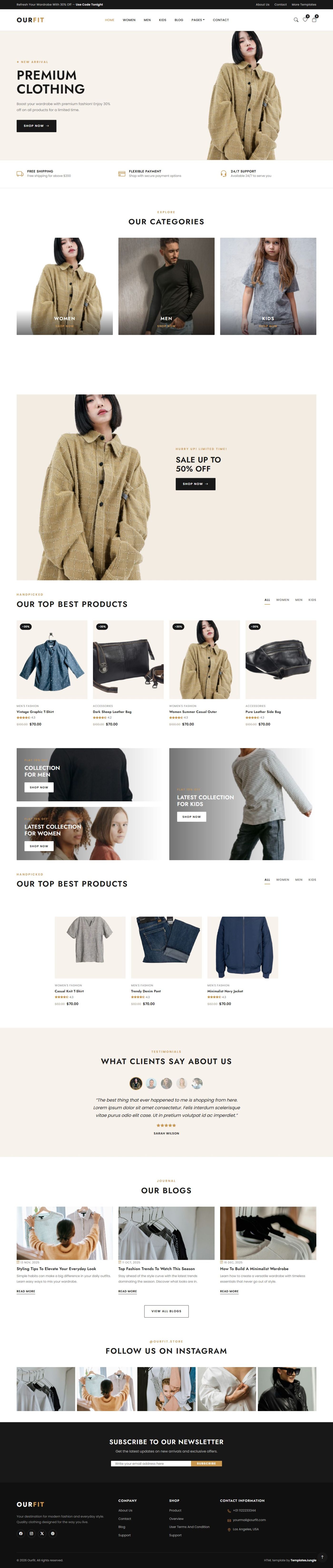 Ourfit — Clothing & Fashion Store Bootstrap 5 HTML Template