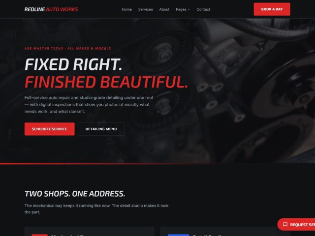 Redline – Auto Workshop Repair & Detailing HTML Template