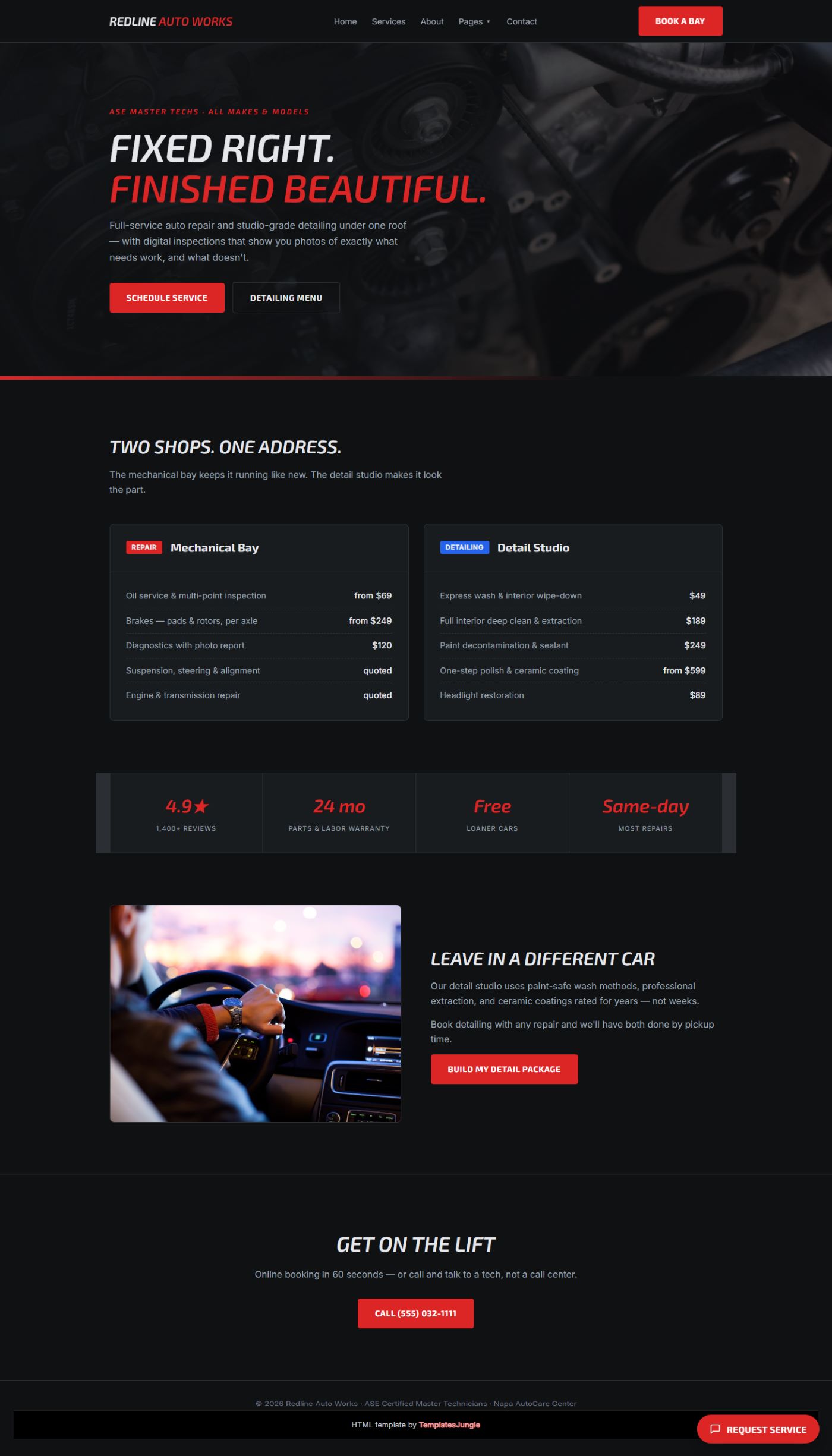 Redline – Auto Workshop Repair & Detailing HTML Template