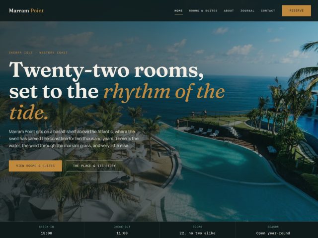 Marram Point | Resort & Hotel Website Template