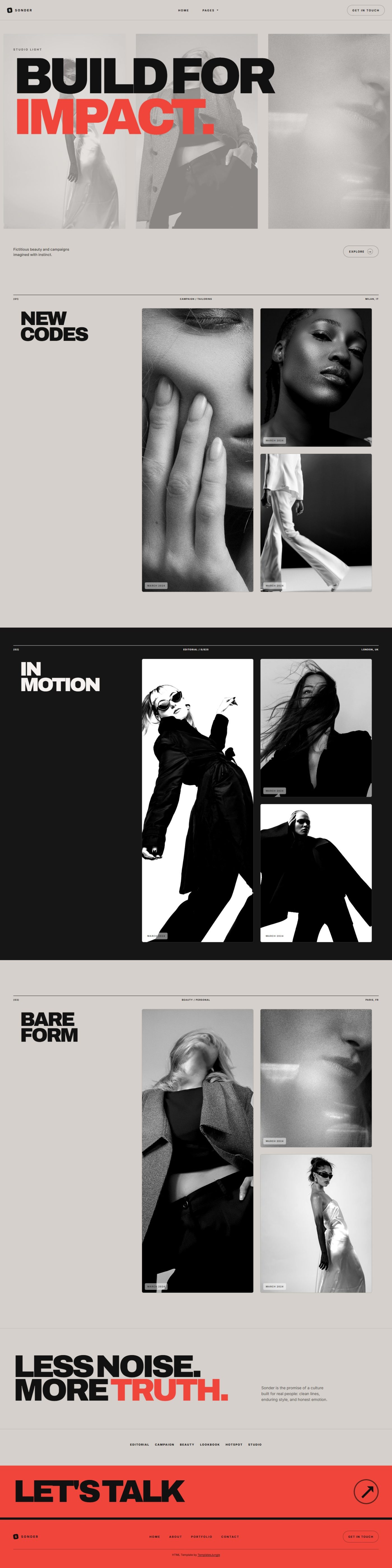 Sonder | Fashion Photography Portfolio Template